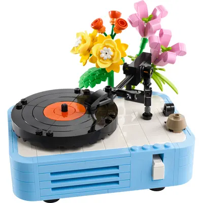 Record Player with Flowers