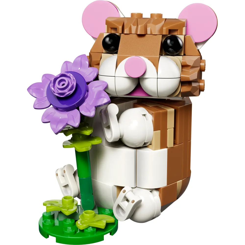 Cute Hamster with a Flower