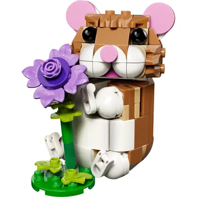 Cute Hamster with a Flower
