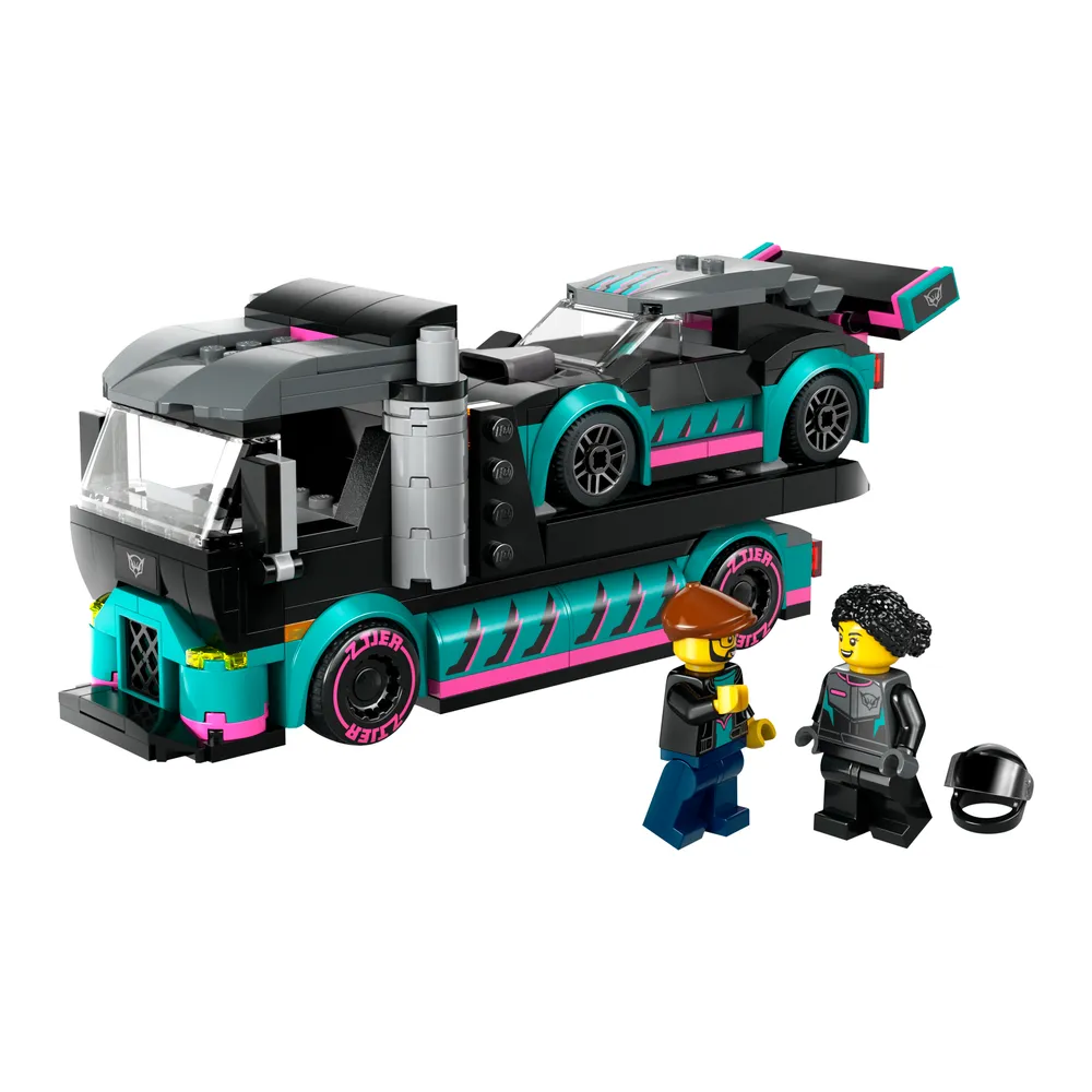Race Car and Car Carrier Truck